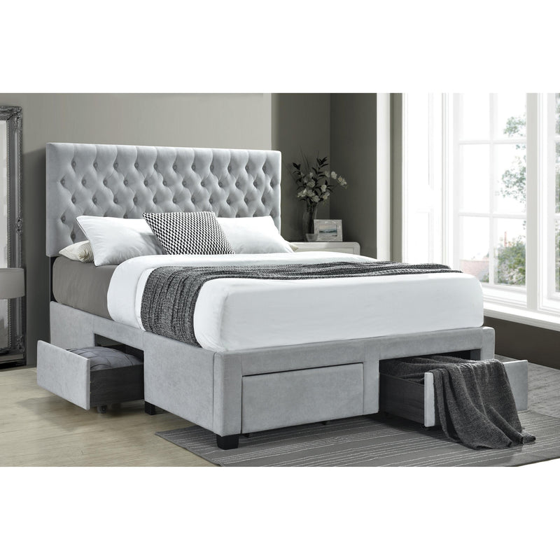 Coaster Furniture Soledad 305878Q Upholstered Queen Storage Panel Bed - Light Grey IMAGE 2