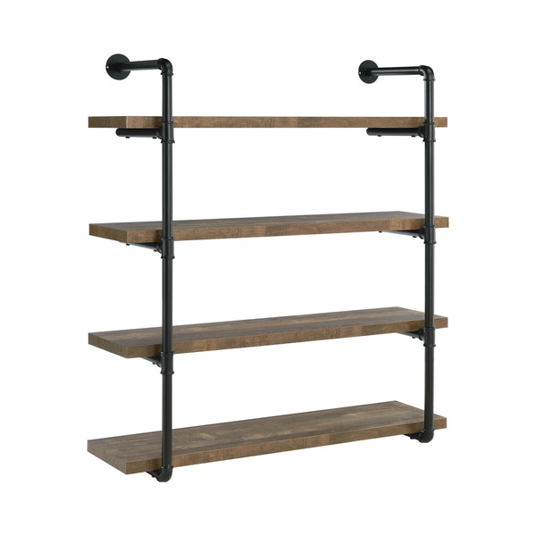 Coaster Furniture Elmcrest 804417 39-inch 4-shelf Wall Bookshelf - Rustic Oak IMAGE 1