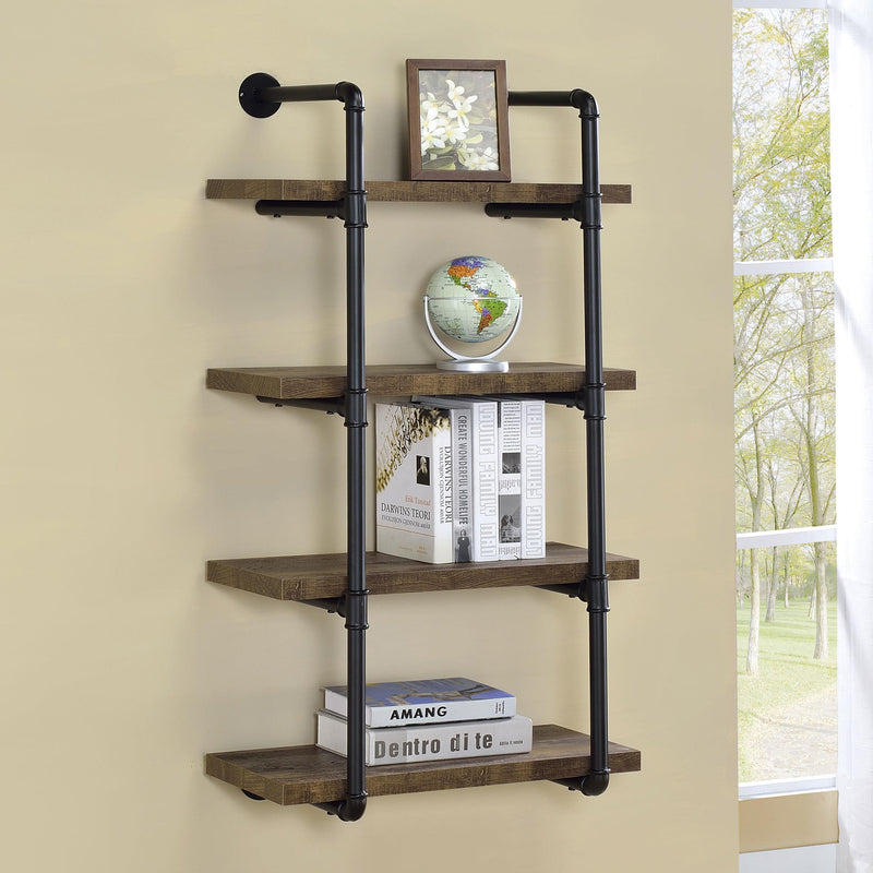 Coaster Furniture Elmcrest 804426 24-inch 4-shelf Wall Bookshelf - Rustic Oak IMAGE 9