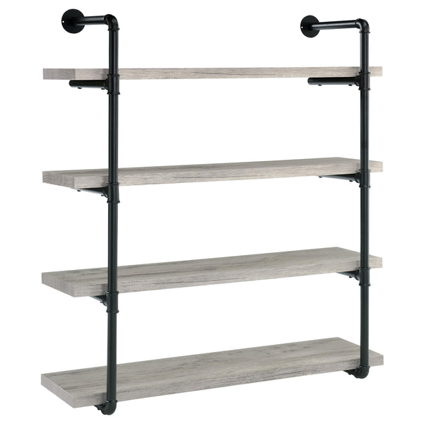 Coaster Furniture Elmcrest 804427 39-inch 4-shelf Wall Bookshelf - Grey Driftwood IMAGE 1