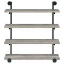 Coaster Furniture Elmcrest 804427 39-inch 4-shelf Wall Bookshelf - Grey Driftwood IMAGE 6