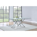 Coaster Furniture Beaufort 109451 Rectangular 71-inch Glass Top Dining Table - Chrome IMAGE 4