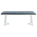Coaster Furniture Beaufort 109453 Velvet Upholstered Dining Bench - Steel Grey IMAGE 2