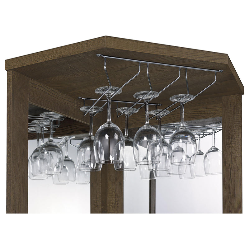 Coaster Furniture Alviso 182303 1-Drawer Corner Home Bar Wine Cabinet - Rustic Oak IMAGE 10