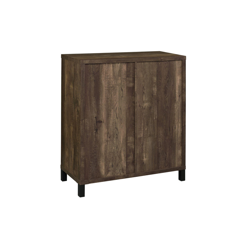 Coaster Furniture Arlington 182852 Sliding Door Home Bar Wine Cabinet - Rustic Oak IMAGE 6