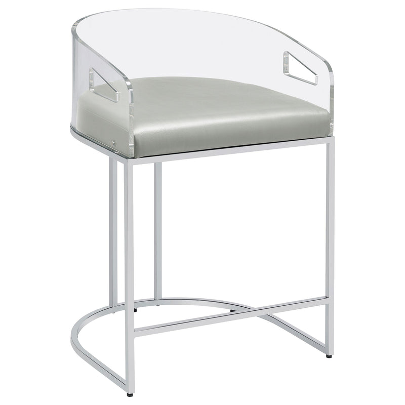 Coaster Furniture Thermosolis 183405 Clear Acrylic Counter Chair - Chrome IMAGE 1