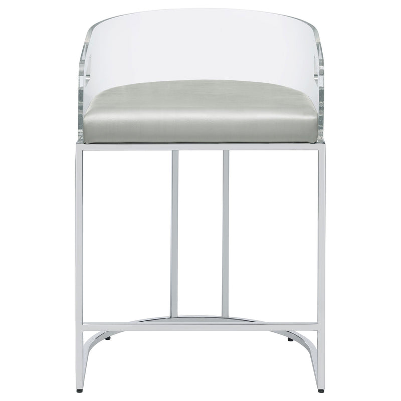 Coaster Furniture Thermosolis 183405 Clear Acrylic Counter Chair - Chrome IMAGE 2