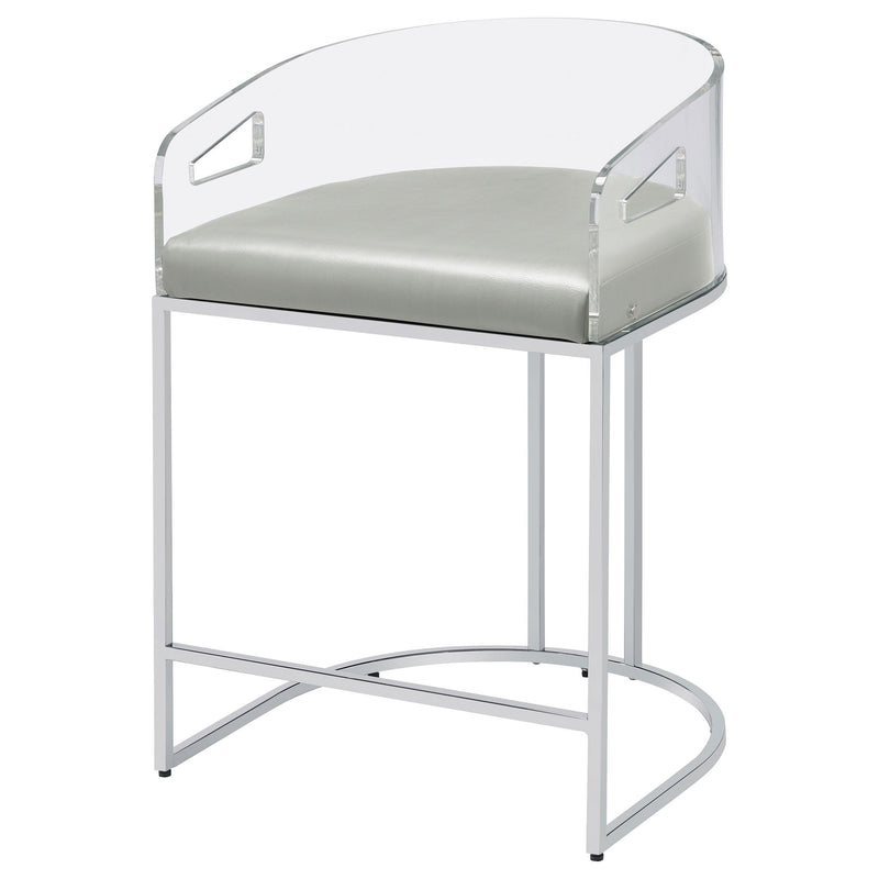 Coaster Furniture Thermosolis 183405 Clear Acrylic Counter Chair - Chrome IMAGE 3