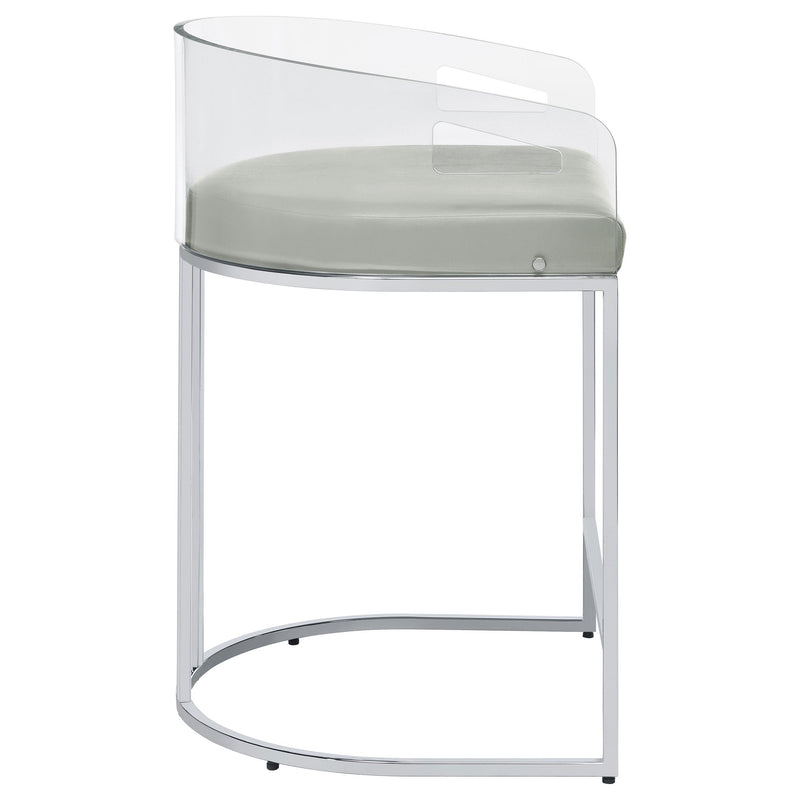 Coaster Furniture Thermosolis 183405 Clear Acrylic Counter Chair - Chrome IMAGE 8