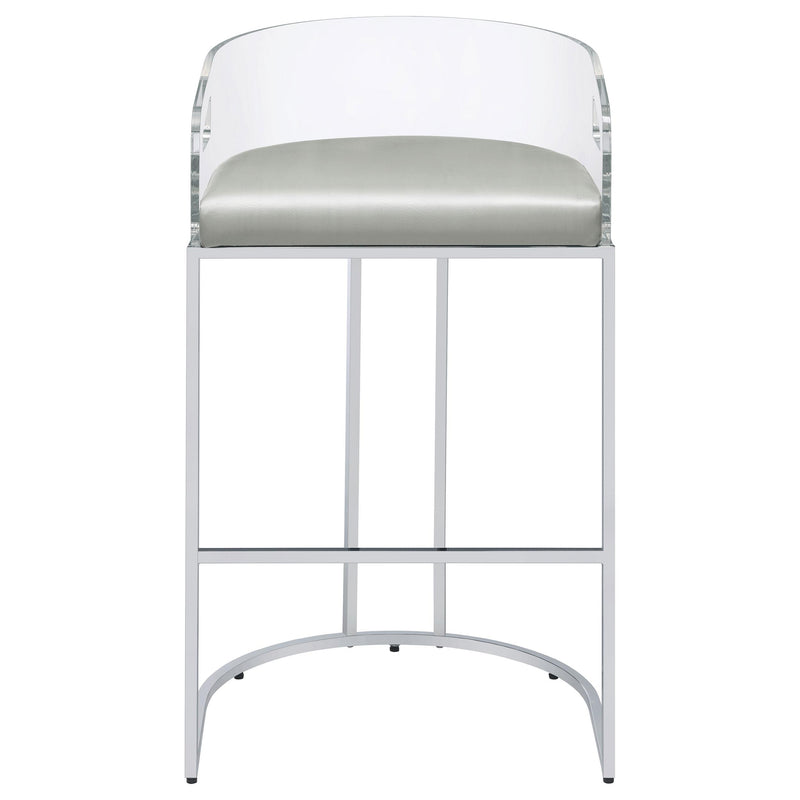 Coaster Furniture Thermosolis 183406 Clear Acrylic Bar Chair - Chrome IMAGE 2