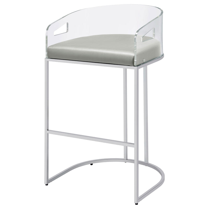 Coaster Furniture Thermosolis 183406 Clear Acrylic Bar Chair - Chrome IMAGE 3