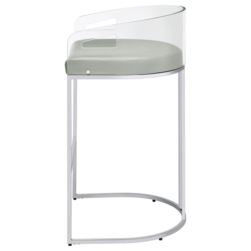 Coaster Furniture Thermosolis 183406 Clear Acrylic Bar Chair - Chrome IMAGE 4