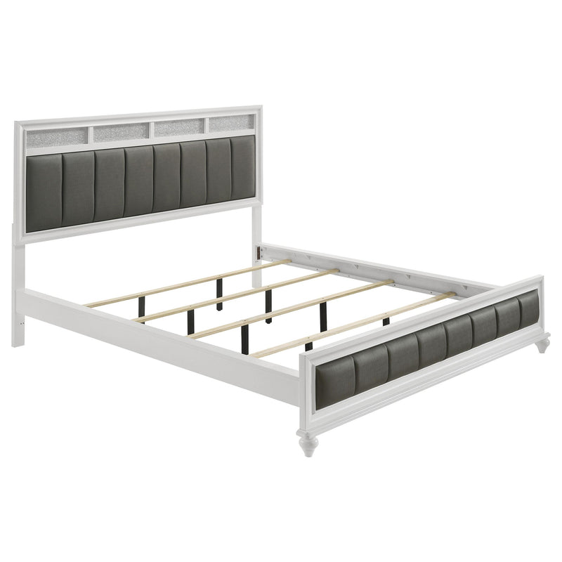 Coaster Furniture Barzini 205891KW Wood California King Panel Bed - White IMAGE 1