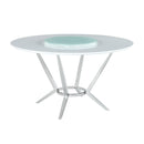 Coaster Furniture Abby 110321 Round 54-inch Lazy Susan Dining Table - White High Gloss IMAGE 1