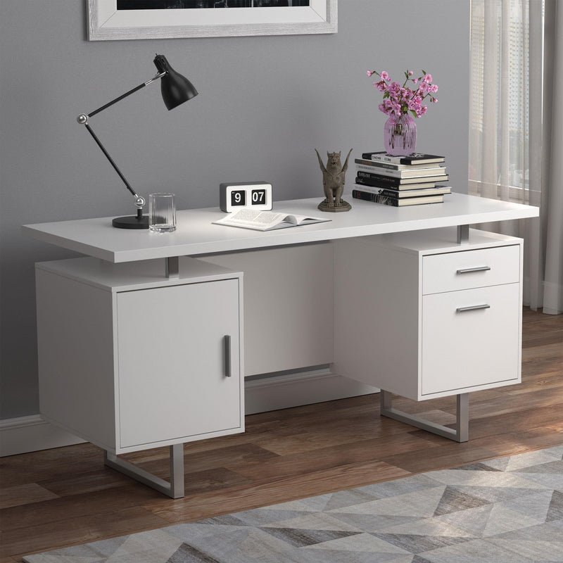 Coaster Furniture Lawtey 803521 60-inch 2-Drawer Computer Desk - White High Gloss IMAGE 11