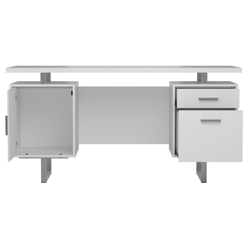 Coaster Furniture Lawtey 803521 60-inch 2-Drawer Computer Desk - White High Gloss IMAGE 5