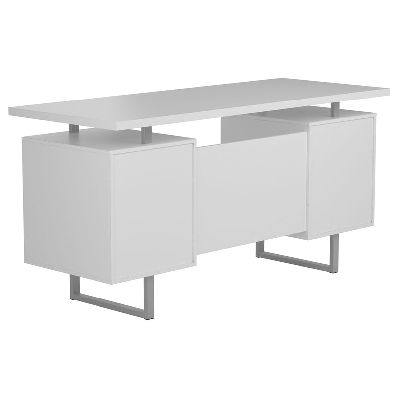 Coaster Furniture Lawtey 803521 60-inch 2-Drawer Computer Desk - White High Gloss IMAGE 7