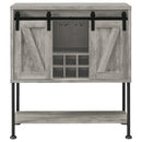 Coaster Furniture Claremont 183038 Sliding Door Home Bar Wine Cabinet - Grey Driftwood IMAGE 2