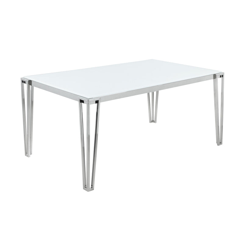 Coaster Furniture Pauline 193001 Rectangular 64-inch Glass Top Dining Table - Chrome IMAGE 1