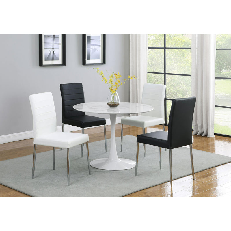 Coaster Furniture Arkell 193051 Round 40-inch Faux Marble Top Dining Table - White IMAGE 3