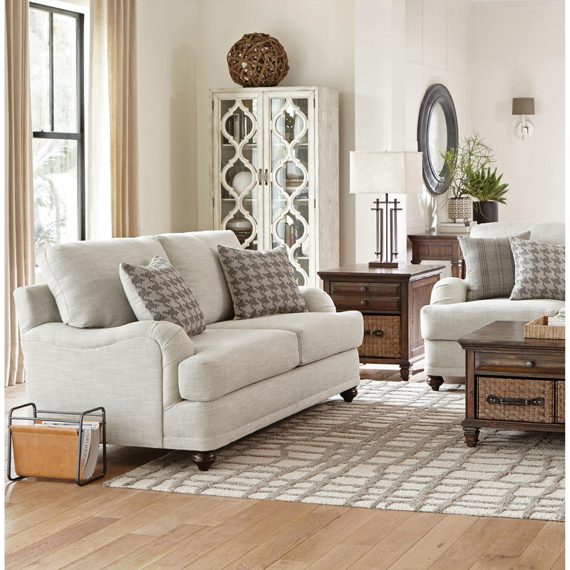 Coaster Furniture Glenn 511095 Upholstered English Arm Loveseat - Light Grey and Grey IMAGE 1