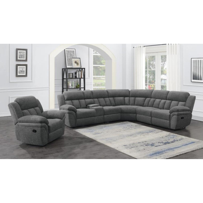 Coaster Furniture Bahrain 609543 Upholstered Glider Recliner - Charcoal IMAGE 11