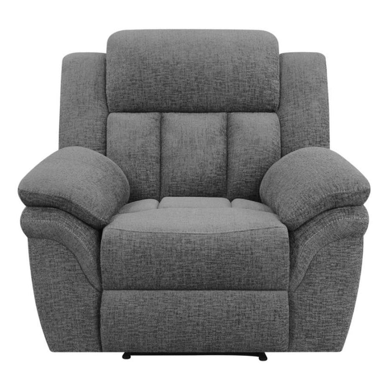 Coaster Furniture Bahrain 609543 Upholstered Glider Recliner - Charcoal IMAGE 2