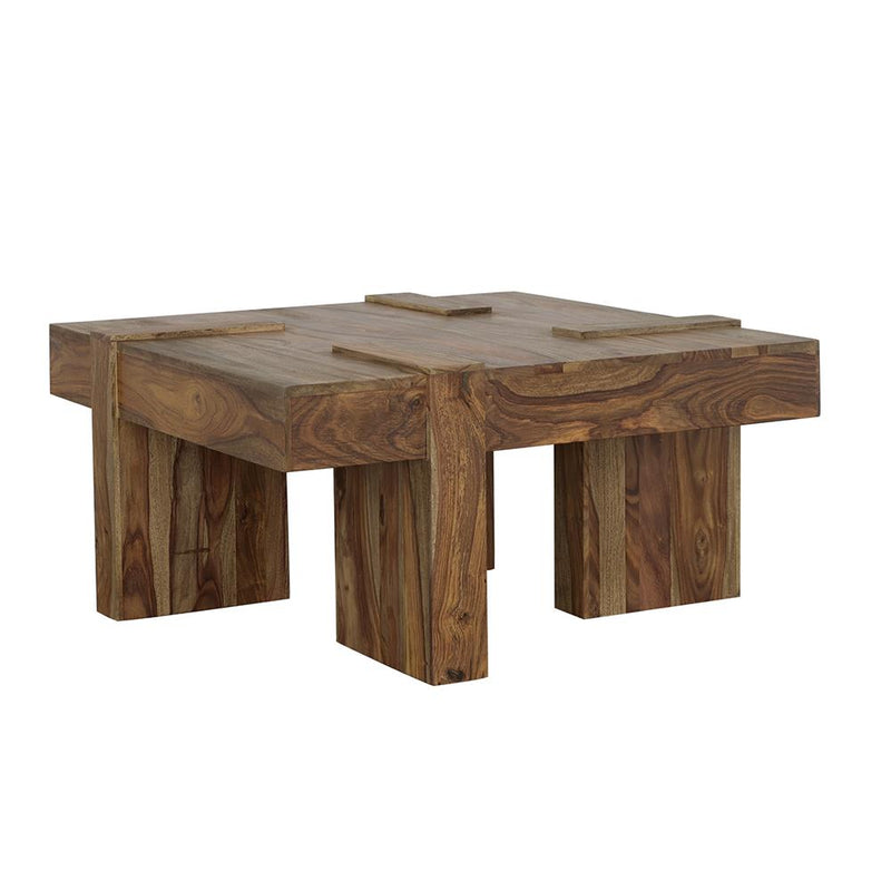 Coaster Furniture Samira 724138 Square Solid Wood Coffee Table - Natural Sheesham IMAGE 1