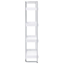 Coaster Furniture Ember 803402 68-inch 4-shelf Bookshelf - White High Gloss and Chrome IMAGE 8