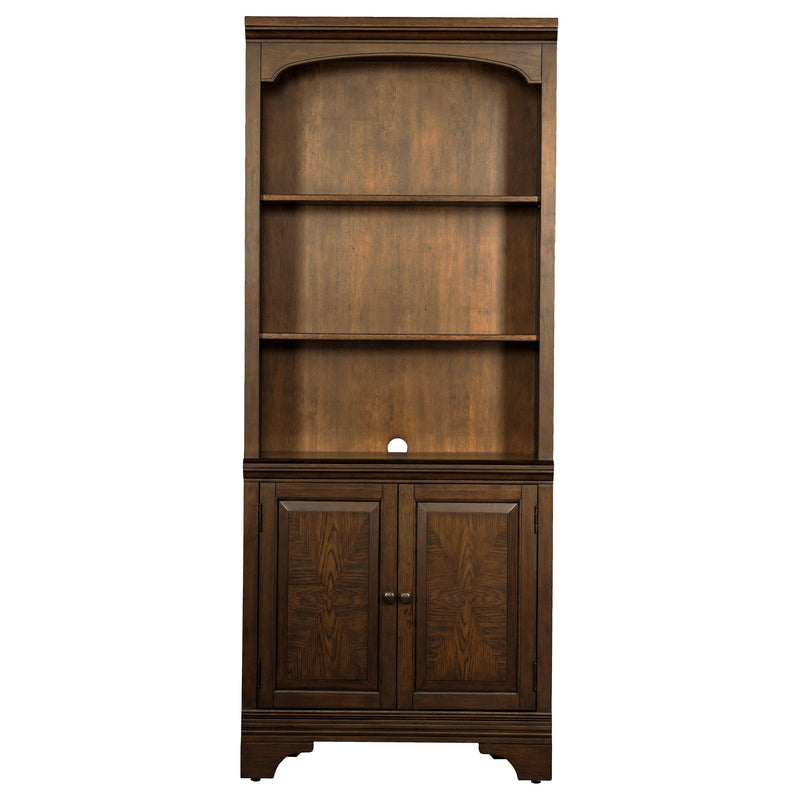 Coaster Furniture Hartshill 881286 78-inch 3-shelf Cabinet Bookcase - Burnished Oak IMAGE 3
