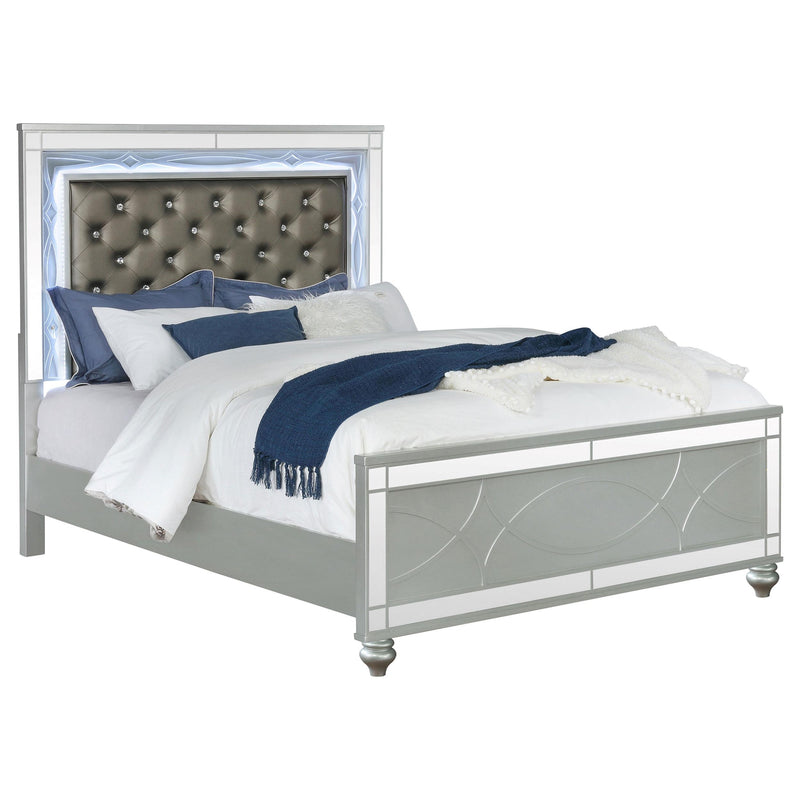 Coaster Furniture Gunnison 223211KW Wood California King LED Panel Bed - Silver Metallic IMAGE 2