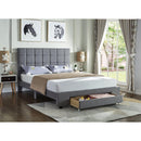 IFDC Full Upholstered Platform Bed with Storage IF 5493 - 54 Full Platform Storage Bed - Grey IMAGE 2