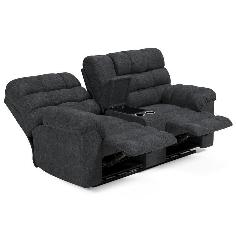  Signature Design by Ashley Wilhurst Reclining Fabric Loveseat with Console 5540394 IMAGE 2