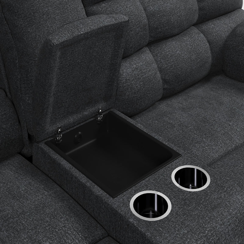  Signature Design by Ashley Wilhurst Reclining Fabric Loveseat with Console 5540394 IMAGE 6