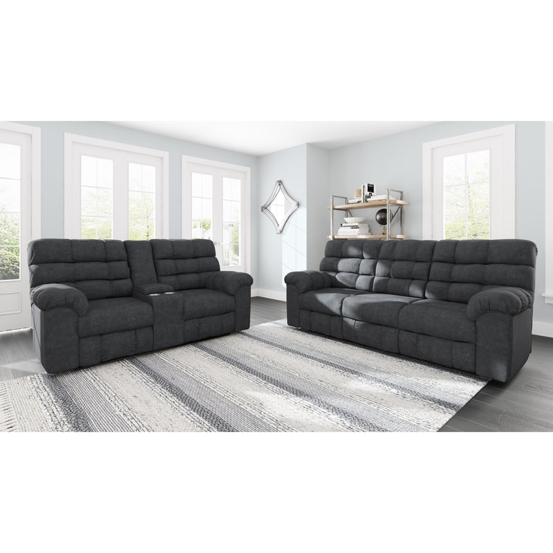  Signature Design by Ashley Wilhurst Reclining Fabric Loveseat with Console 5540394 IMAGE 7