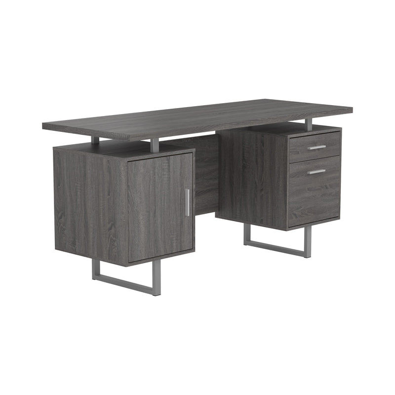 Coaster Furniture Lawtey 800521 60-inch 2-Drawer Office Computer Desk - Weathered Grey IMAGE 1