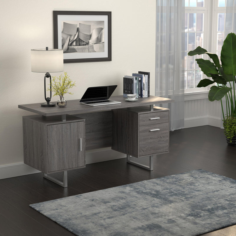 Coaster Furniture Lawtey 800521 60-inch 2-Drawer Office Computer Desk - Weathered Grey IMAGE 7