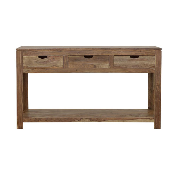 Coaster Furniture Esther 952853 3-Drawer Wood Console Table - Natural Sheesham IMAGE 1