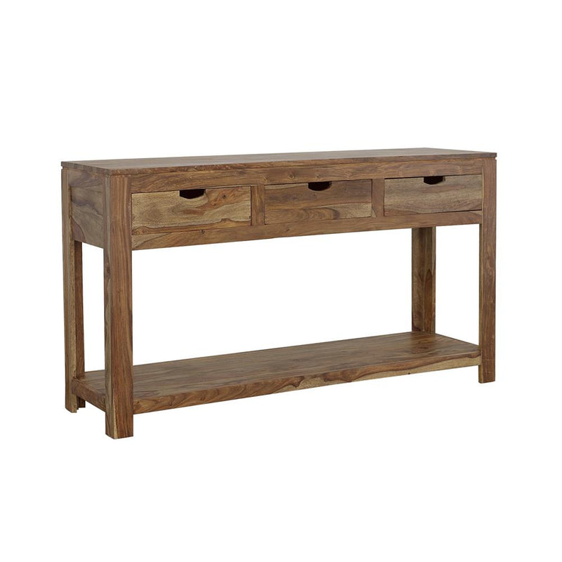 Coaster Furniture Esther 952853 3-Drawer Wood Console Table - Natural Sheesham IMAGE 2