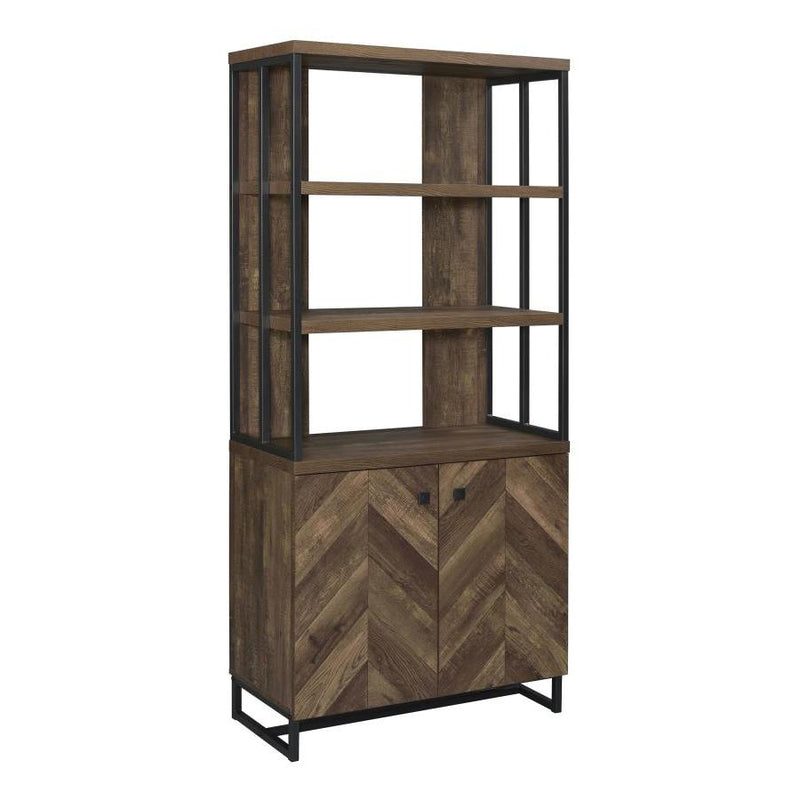Coaster Furniture Millbrook 882093 71-inch 2-door Storage Bookshelf - Rustic Oak IMAGE 1