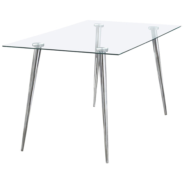 Coaster Furniture Gilman 190621CHR Rectangular 64-inch Glass Top Dining Table - Chrome IMAGE 1