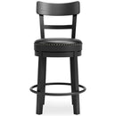 Signature Design by Ashley Valebeck D546-624 Upholstered Swivel Barstool IMAGE 2