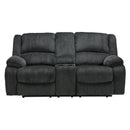 Signature Design by Ashley Draycoll 7650496C Double Reclining Power Loveseat with Console IMAGE 1