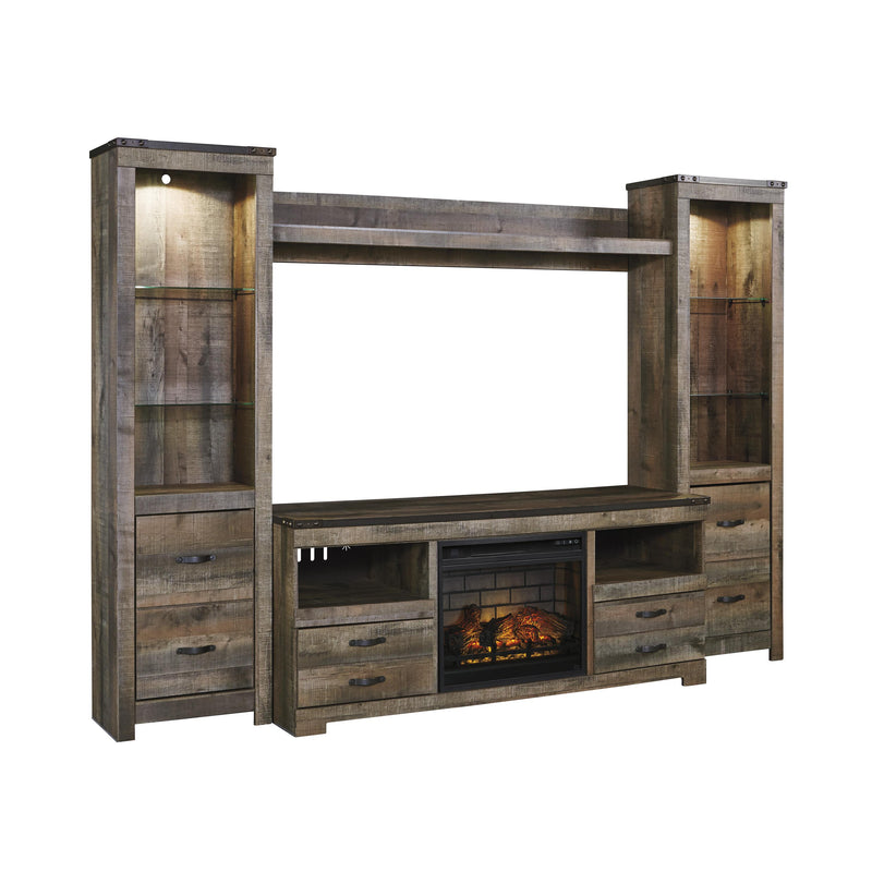  Signature Design by Ashley Trinell W446W8 4 pc Entertainment Center with Electric Fireplace IMAGE 1