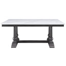 Calgary Furniture Emporium Yabeina Dining Table with Faux Marble Top and Trestle Base 73265 IMAGE 3