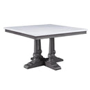 Calgary Furniture Emporium Square Yabeina Dining Table with Faux Marble Top and Trestle Base 73270 IMAGE 2