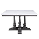 Calgary Furniture Emporium Square Yabeina Dining Table with Faux Marble Top and Trestle Base 73270 IMAGE 3