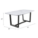 Calgary Furniture Emporium Madan Dining Table with Marble Top and Trestle Base DN00059 IMAGE 5