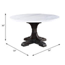 Calgary Furniture Emporium Round Gerardo Dining Table with Marble Top and Pedestal Base DN00090 IMAGE 4