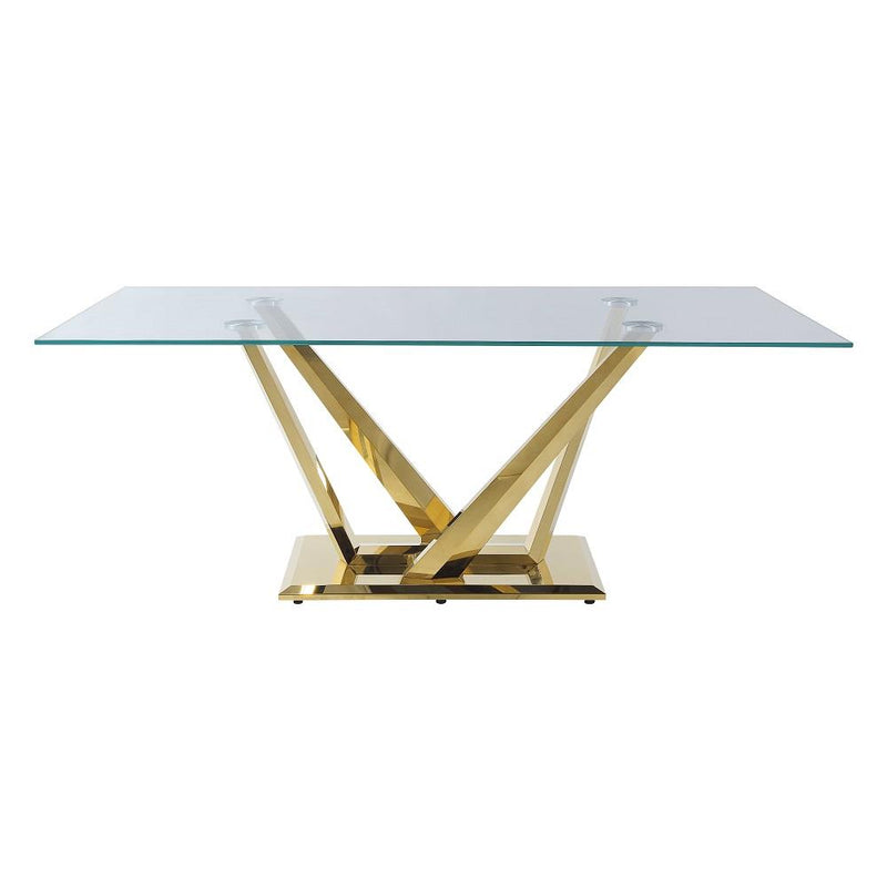 Calgary Furniture Emporium Barnard Dining Table with Glass Top and Pedestal Base DN00219 IMAGE 3